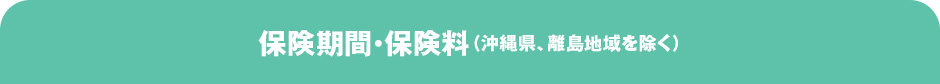 保険期間・保険料（沖縄県、離島地域を除く）